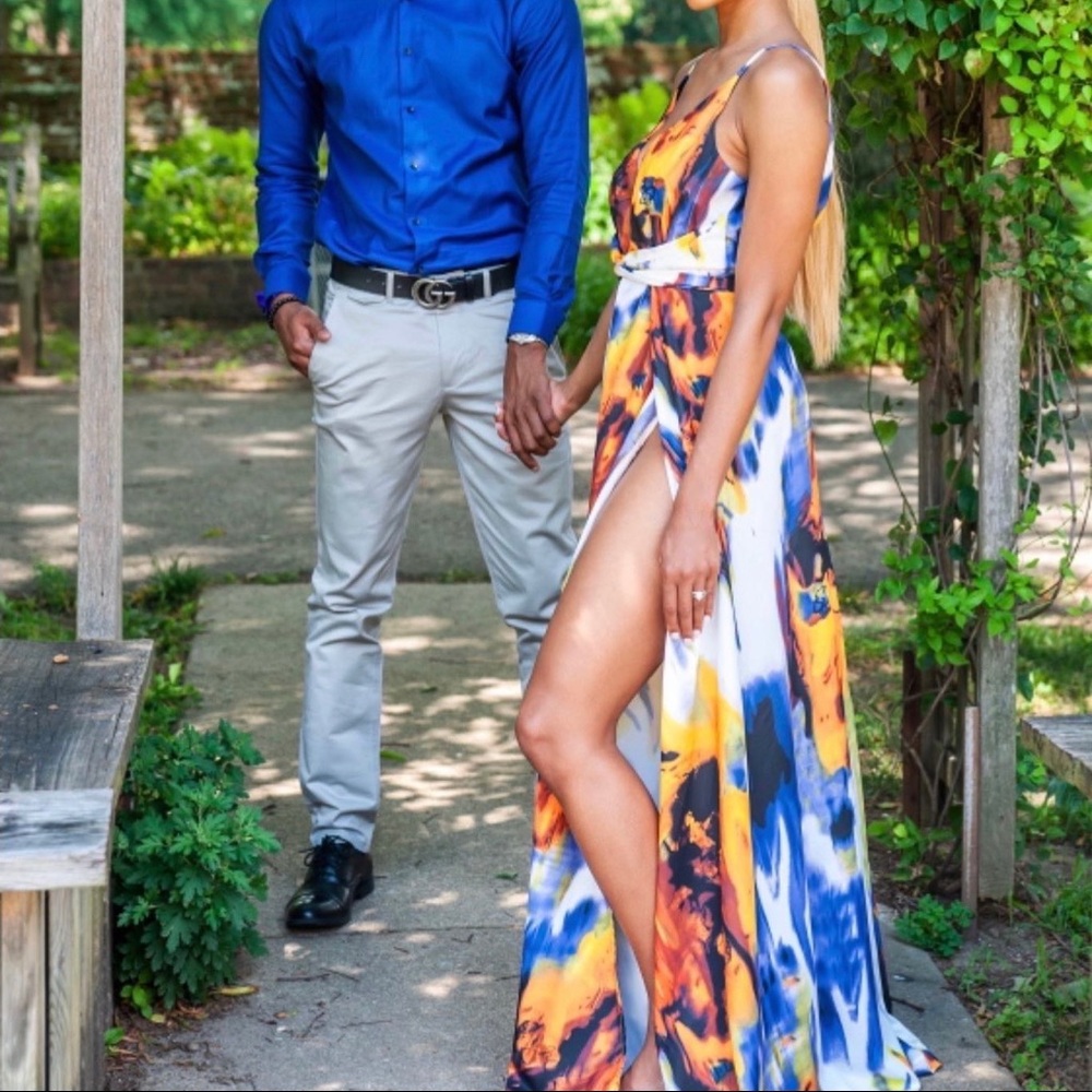 Printed maxi dress.
